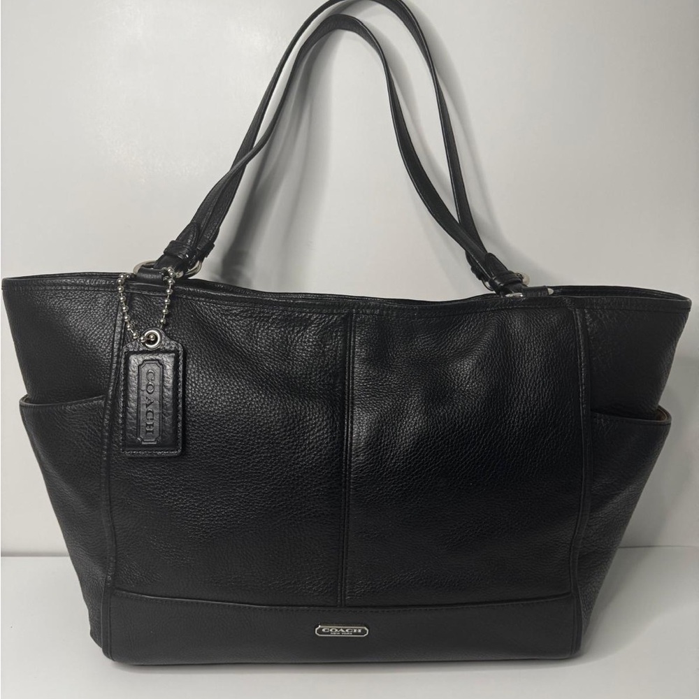 Coach Black Leather Tote Bag